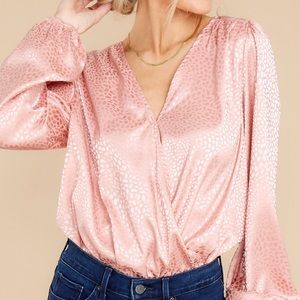 Long sleeve satin bodysuit